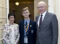 Red Bend student Marty Davies with Australia's Governor General David Hurley and his wife Linda.