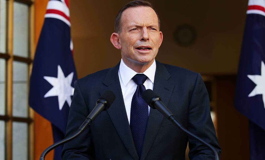 Tony Abbott addressing the nation after he was ousted as Prime Minister in September 2015. Now, according to a poll, the Australian public want Tony Abbott to leave parliament. Picture: Stefan Postles/Getty Images.