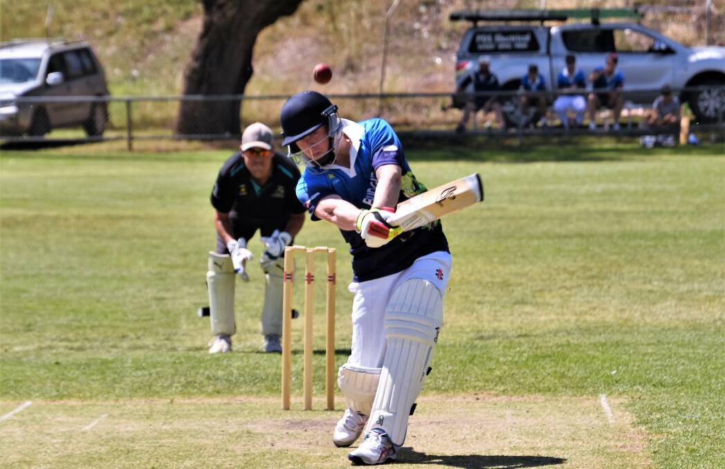 Well Played: Star Hotel Budgies batsman Matt Clarke in action in a match against Parkes Bowling Club.