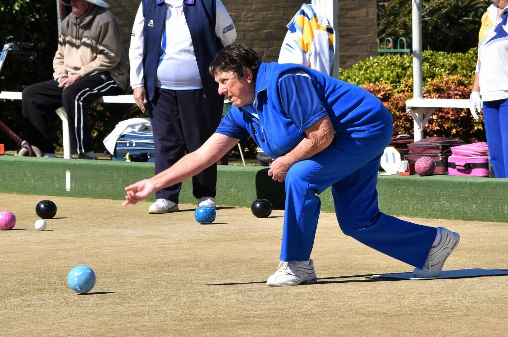VISITORS: The Parkes Bowling and Sports Club's women's bowls tournament in August attracted players from around the region, including West Dubbo player Penny Jesse. Photo: Jenny Kingham.