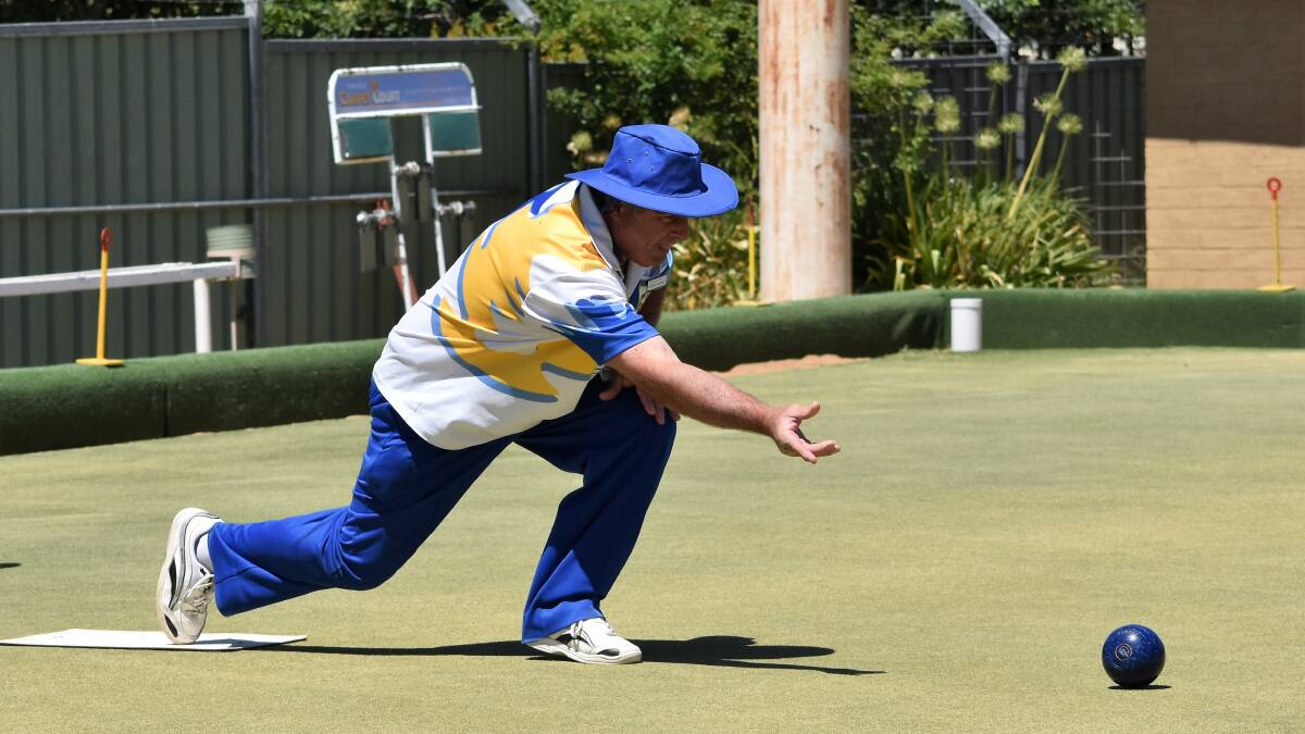 ON A ROLL: Parkes Town Bowling Club men's player Peter McPhee keeps his bowls steady on February 19. Photo: Jenny Kingham