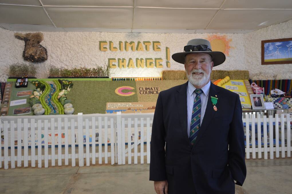 PARKES SHOW DISTRICT EXHIBIT: Parkes Mayor Ken Keith OAM said the committee chose this year's theme of climate change as it is topical, even if somewhat controversial and would create discussion in the community. Photo: Barbara Watt.  