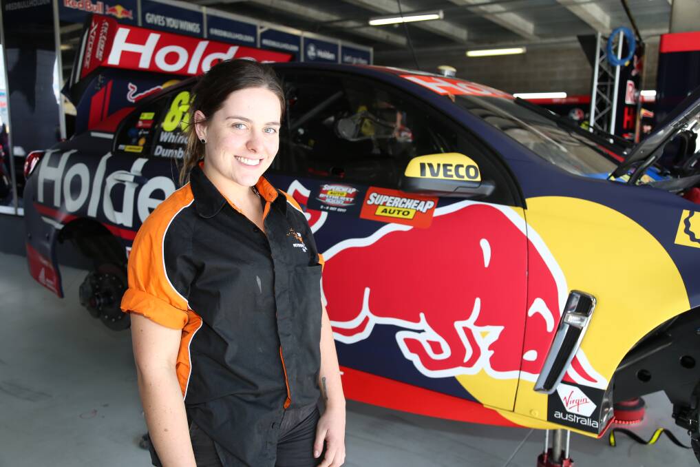 PITSIDE: Parkes mechanic Siobhan O'Brien experienced all the action and drama of the Bathurst 1000 working with the Red Bull Holden Racing Team. 