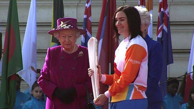 Cycling champion Anna Meares kicked off the first leg of the Queen's Baton Relay in London as part of the build up to the 2018 Commonwealth Games on the Gold Coast.