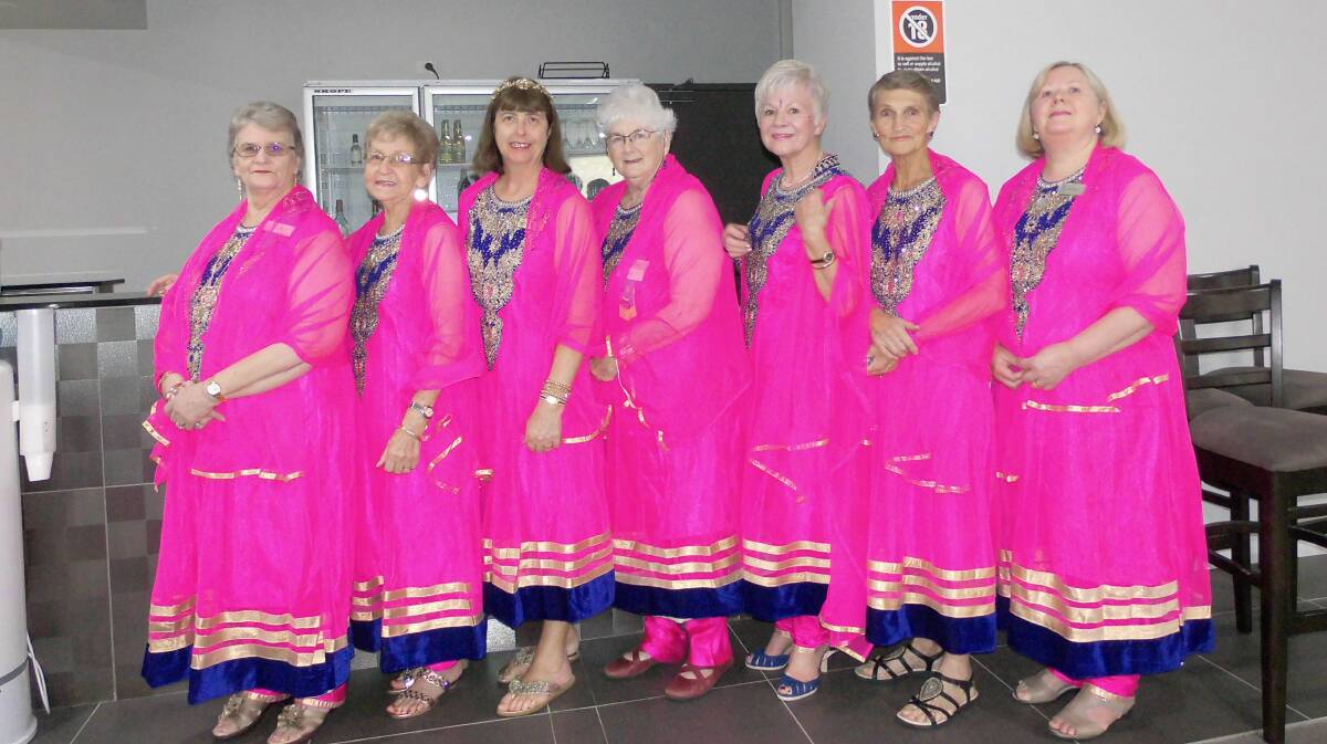 BOLLYWOOD: Parkes Day VIEW Club members Adrienne Bradley, Elvie Collins, Wendy Stoker, Clare Dunne, Krys Szabo, Pamela Ward and Pam Patrick dressed in theme for the National VIEW Convention held in Tamworth. 