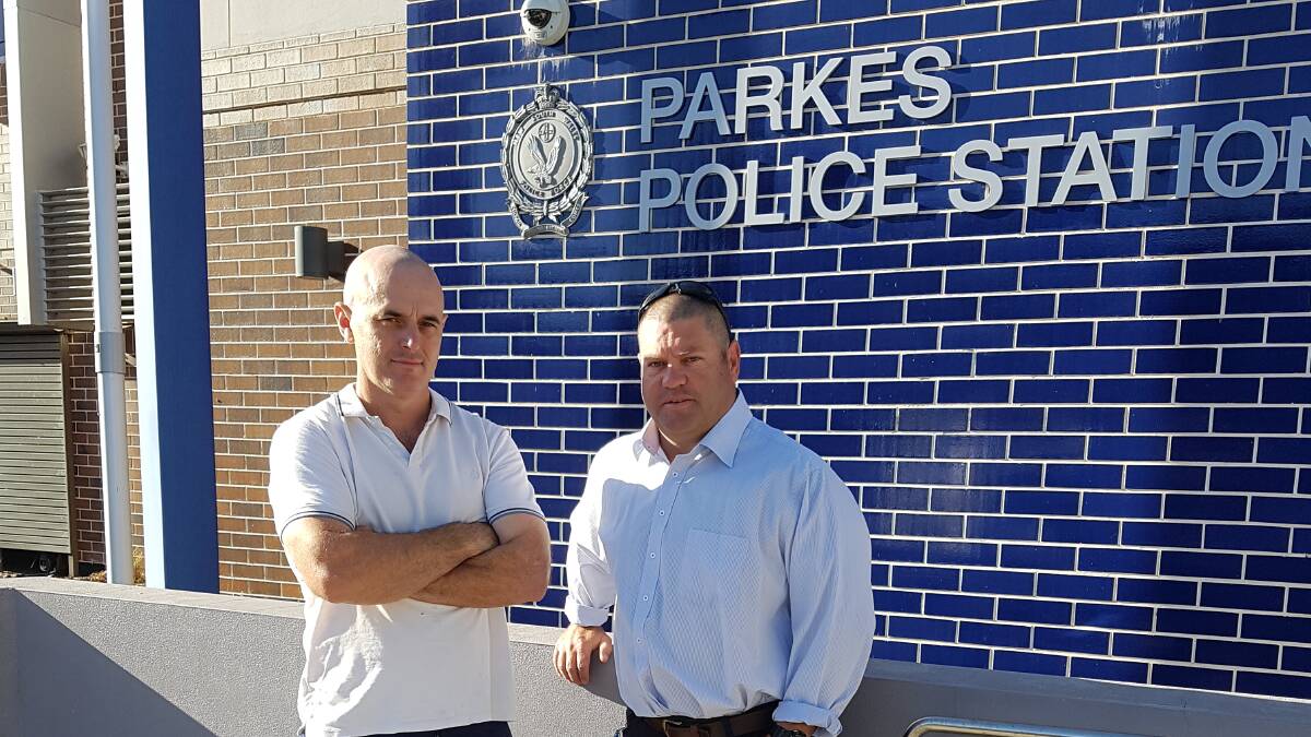 Police Association Branch Official Adrian Matthews and Branch Official David Cooper are appealing to Local Member Phil Donato to support their campaign. 