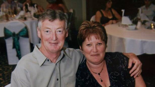 John Burrows, 58, a well-known local greyhound trainer was blown up outside his Portland hous. He is pictured here with his wife Shirley. Photo: Wolter Peeters