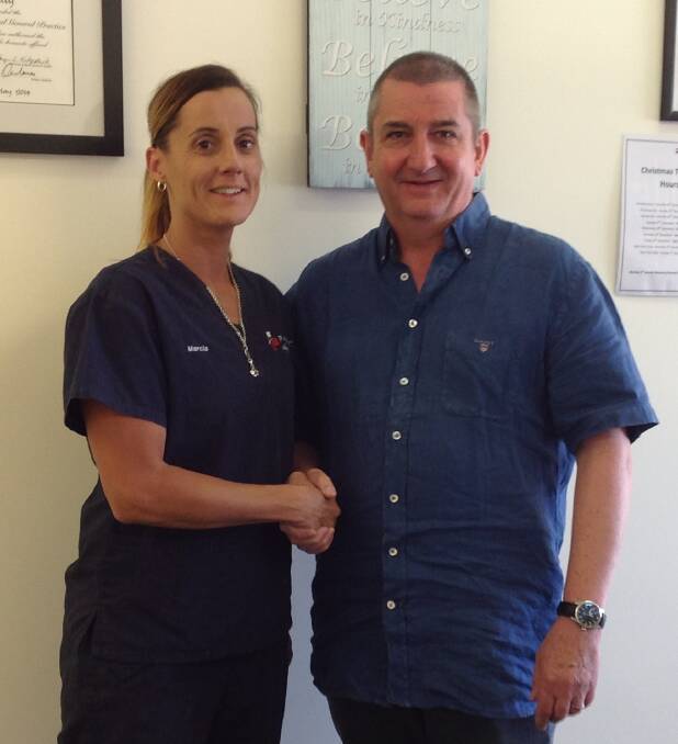 Practice manager Marcia Scally with Osteopath K. Thomas Cheeseman at the Parkes General Practice.