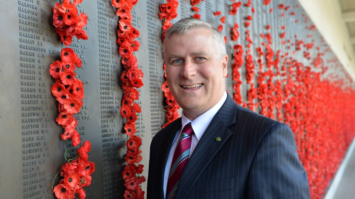 Michael McCormack at the Roll of Honour at the Australian War Memorial in Canberra.