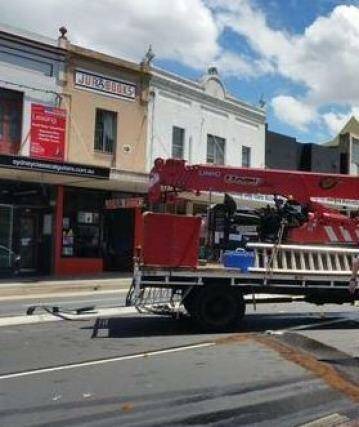 All citybound lanes closed on Parramatta Road at Leichhardt after a truck collided with a barrier. Photo: Caroline Donnelly