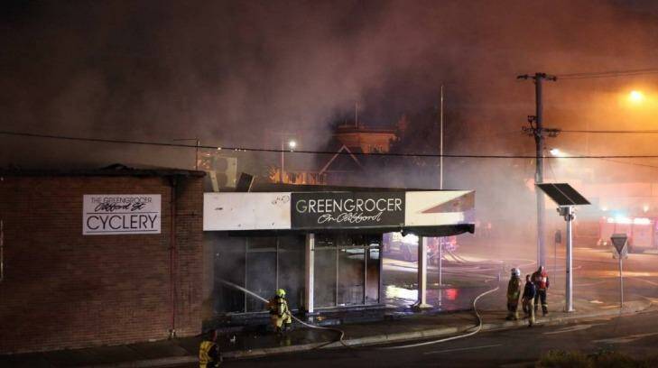 Emergency services extinguished a fire at a Goulburn cafe on Monday night. Photo: Peter Oliver (Goulburn Post)