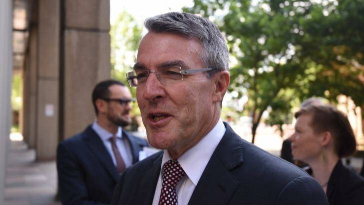 Shadow attorney general Mark Dreyfus outside the Administrative Appeals Tribunal on Friday. Photo: Nick Moir