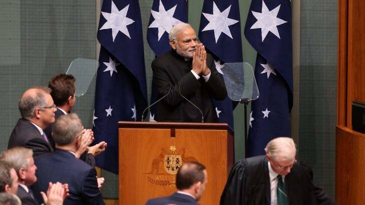 Indian Prime Minister Narendra Modi addressed the Australian Parliament on Tuesday. Photo: Andrew Meares