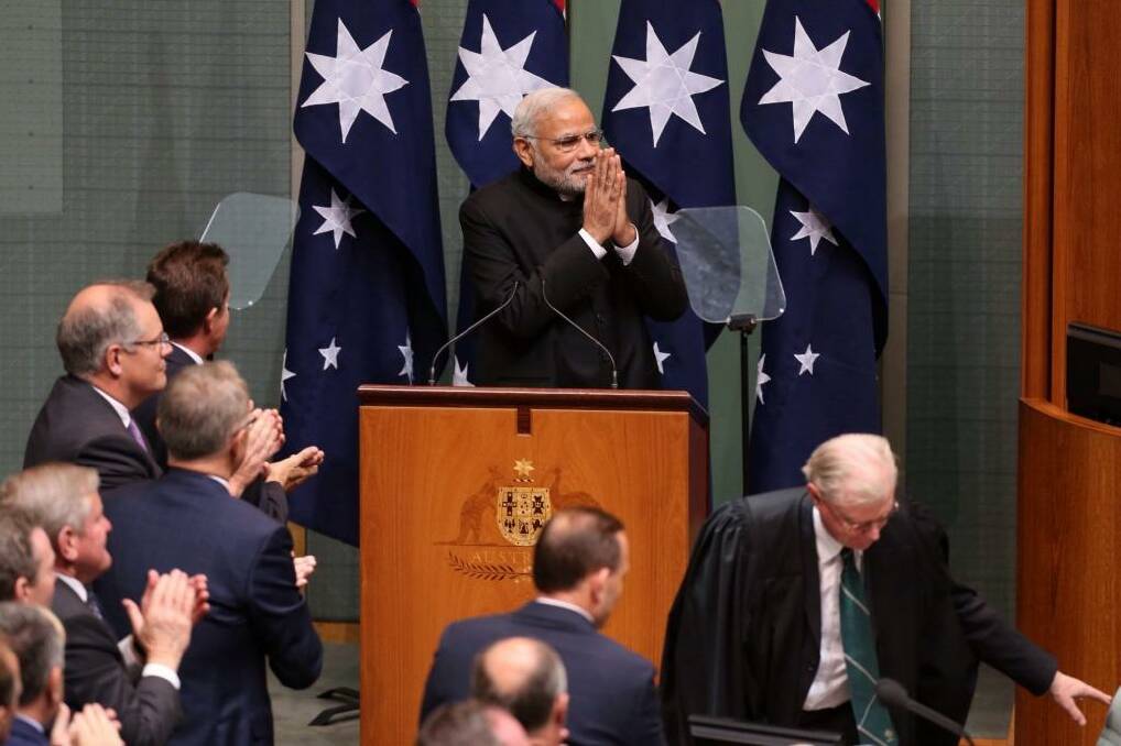 Indian Prime Minister Narendra Modi addressed the Australian Parliament on Tuesday. Photo: Andrew Meares