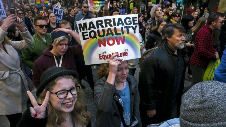 Marriage equality could be years away if the plebiscite is blocked in the Senate. Photo: Luis Ascui
