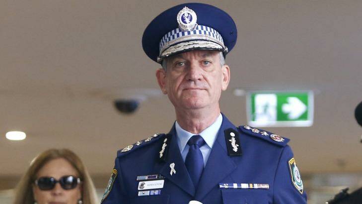 NSW Police Commissioner Andrew Scipione arrives at the Lindt cafe siege inquest on Wednesday. Photo: Daniel Munoz
