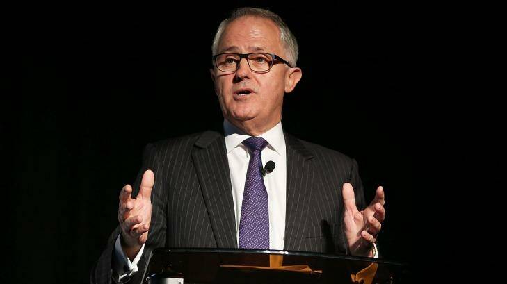 Communications Minister Malcolm Turnbull at the online copyright panel infringement forum on Tuesday. Photo: Brendon Thorne/Fairfax Media via Getty Images