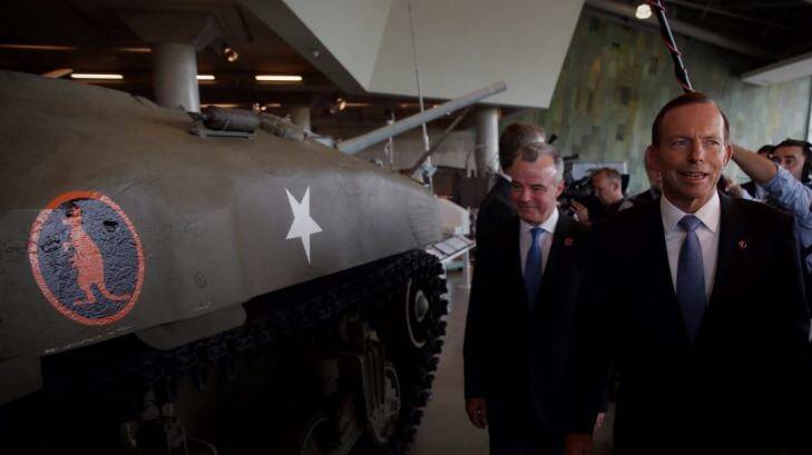 Closer ties: Prime Minister Tony Abbott visited the Canadian War Museum with Brendan Nelson from the Australian War Memorial in Ottowa, Canada. Photo: Andrew Meares