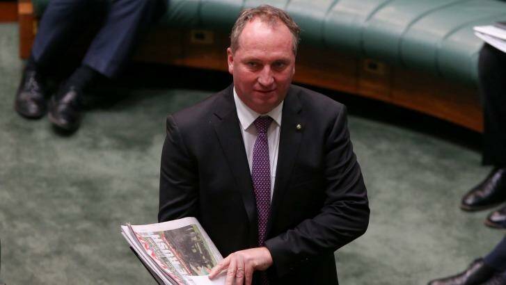 Agriculture Minister Barnaby Joyce will pick up responsibility for water policy and the Murray Darling Basin Authority under the new deal. Photo: Andrew Meares