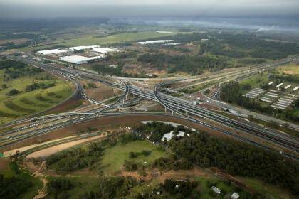 Infrastructure development like the New Westlink M7 has spurred demand for industrial property in Western Sydney. Photo: Quentin Jones