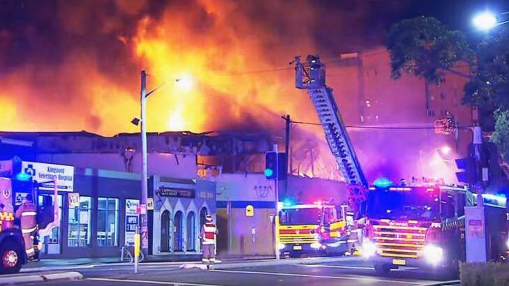 "Bronto" fire trucks in action at a NSW fire. Photo: Supplied
