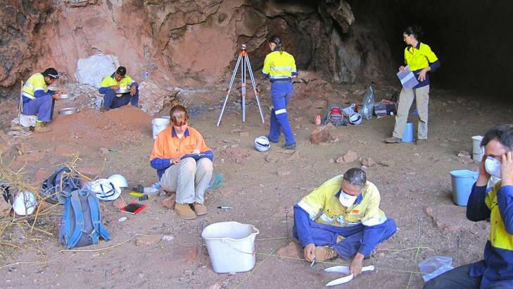 Significant finding: Digging in the Ganga Maya Cave in the Pilbara.