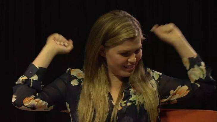 Belle Gibson as she appears in the video.  Photo: Supplied
