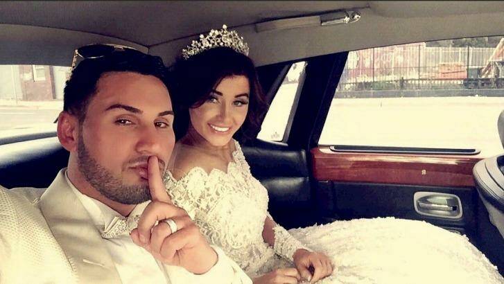 Salim Mehajer and his wife Aysha during their lavish wedding in August 2015.  Photo: Facebook