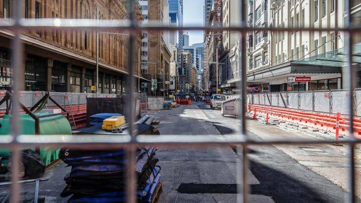 Construction of the light rail line along George Street has already been delayed. Photo: Brook Mitchell