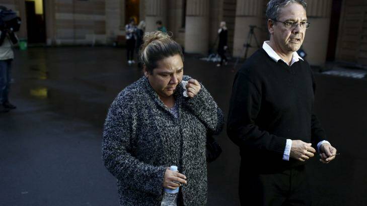 Anguish: Nadia Green-Simms leaves court. Photo: Dominic Lorrimer