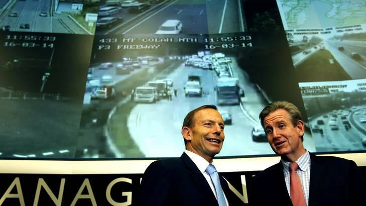 Prime Minister Tony Abbott and NSW Premier Barry O'Farrell at the announcement of the NorthConnex project earlier this year. Photo: Steven Siewert