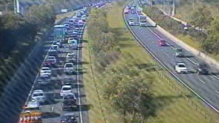 South-bound traffic is queued for 13 kilometres on the M7. Photo: Live Traffic NSW