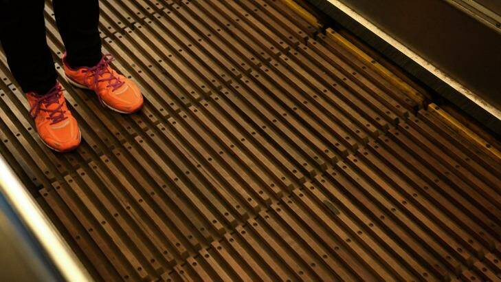 The escalators connect Wynyard Station's ground floor with York Street. Photo: Steven Siewert