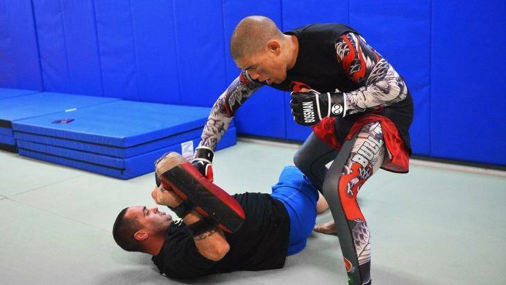 Brazilian fighter Rodolfo 'The Nightmare' Marques trains for Saturday's bout. Photo: Joe Armao
