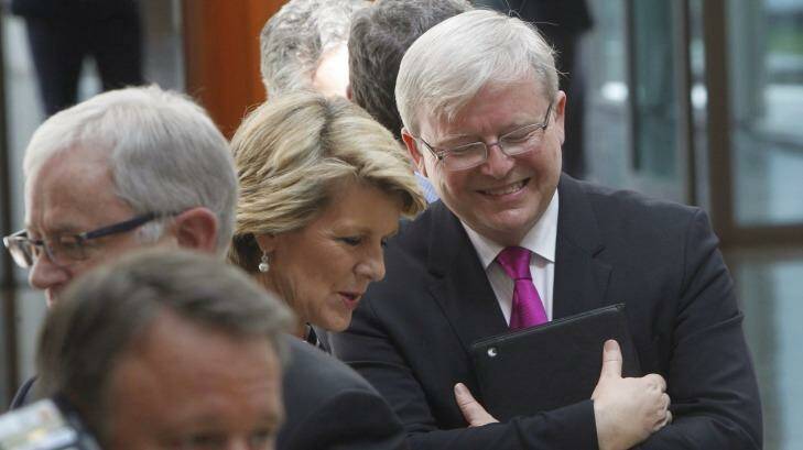Kevin Rudd with Foreign minister Julie Bishop. Photo: Andrew Meares