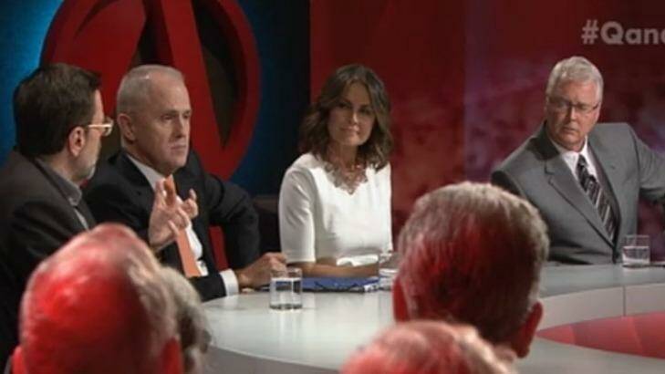 The Q&A panel on Monday night.  Photo: ABC