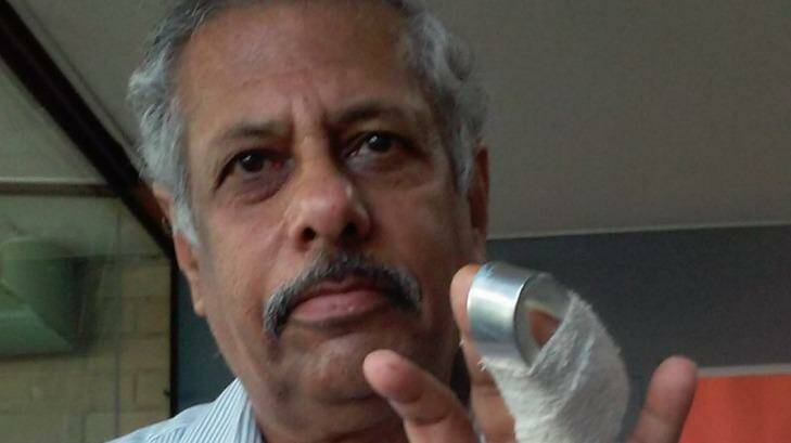 Rakesh Dhody injured his finger at Coles Photo: supplied