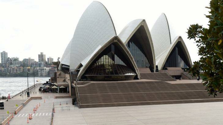 The Sydney Opera House during last week's evacuation. Photo: Steven Siewert