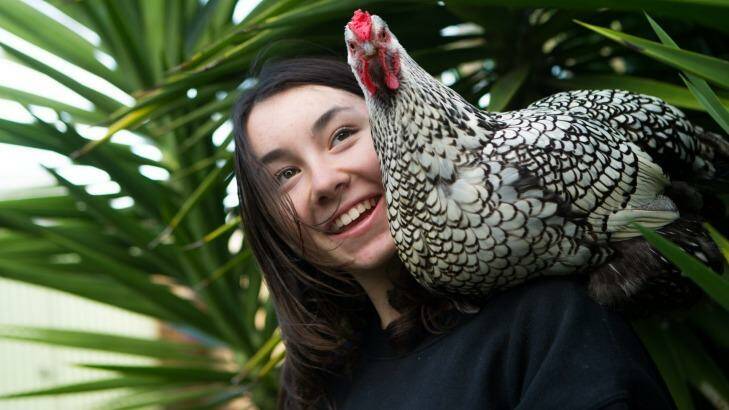 Angelina Popovski won her petition calling on supermarket giant Aldi to pull caged eggs from its shelves.  Photo: Simon Schluter