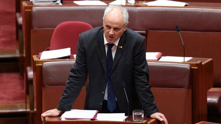 "Short-sighted and heartless": Senator John Madigan on the proposed cuts to paid parental leave.  Photo: Andrew Meares