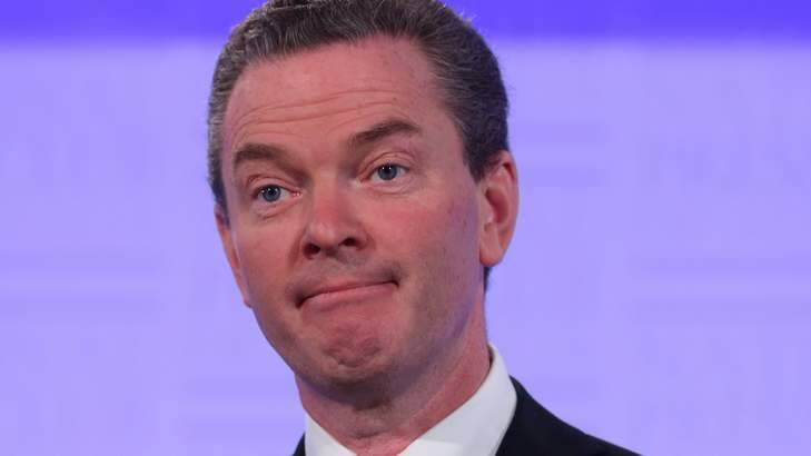 Education minister Christopher Pyne has declined to back Treasurer Joe Hockey's comments on the poor and the fuel tax. Photo: Andrew Meares
