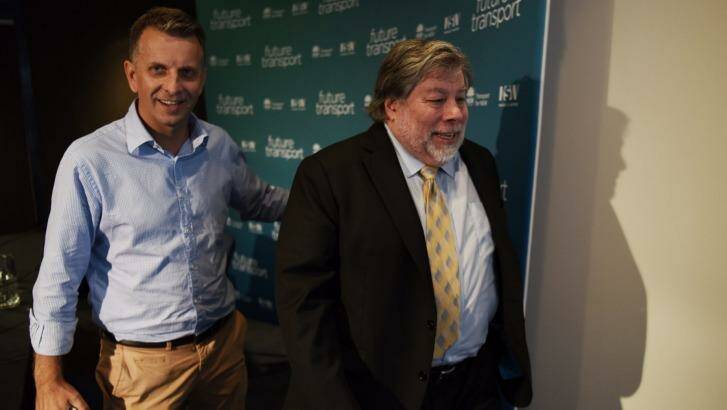 Apple co-founder Steve Wozniak and Mr Constance at the "Future Transport" summit. Photo: Nick Moir
