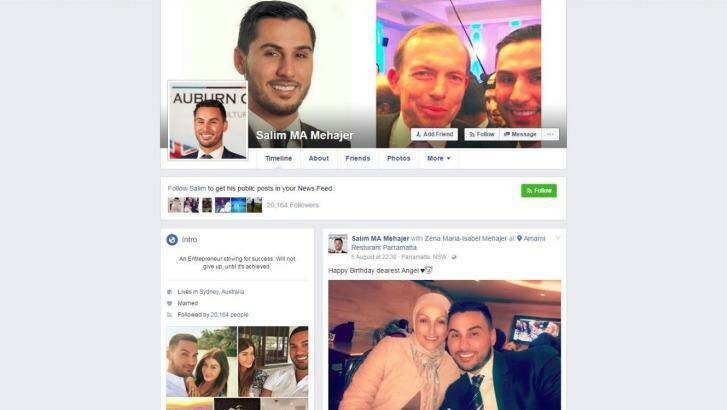 Salim Mehajer's Facebook page shortly before it appeared to be deleted on Monday night. Photo: Supplied