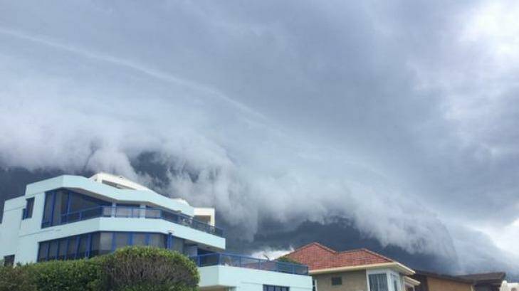 Thunderstorm brewing at the Entrance on the Central Coast. Photo: Julie (@msjuju8) / Twitter