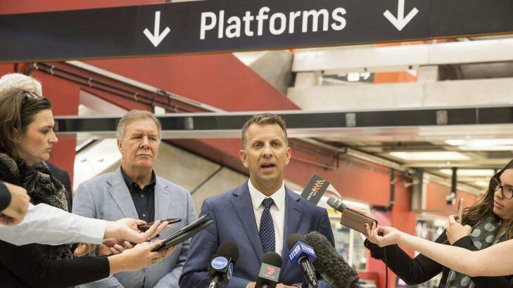 Transport Minister Andrew Constance announces changes to Opal fares. Photo: Jessica Hromas