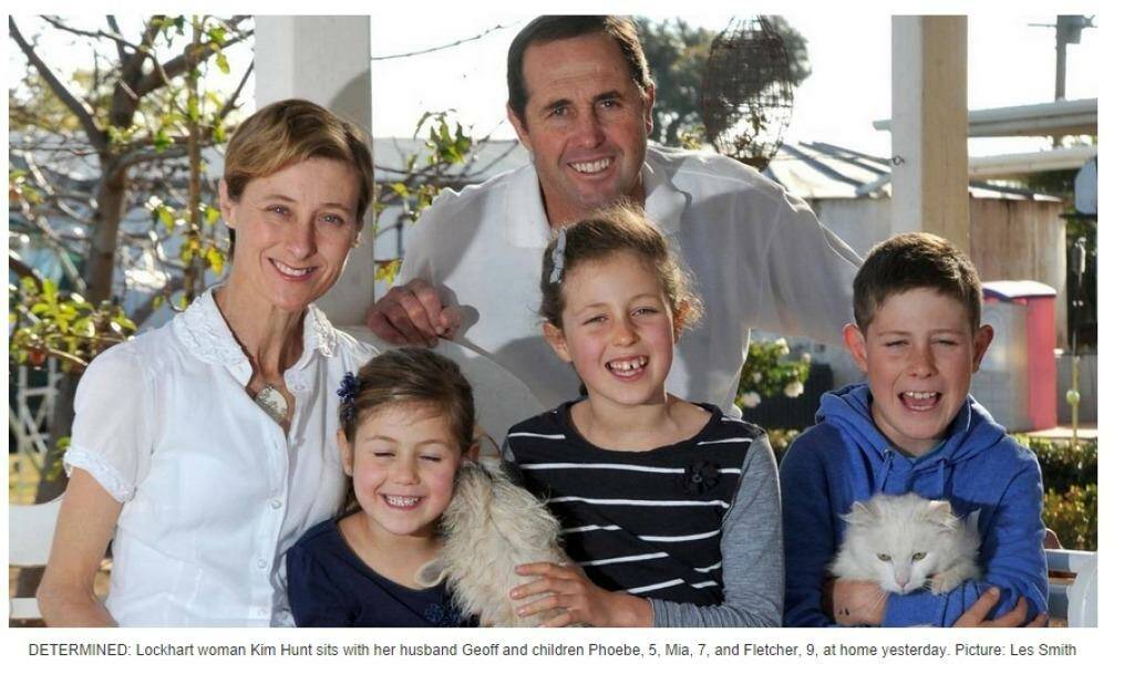 Kim and Geoffrey Hunt with children Phoebe, Mia and Fletcher Photo: Lee Smith/The Daily Advertiser