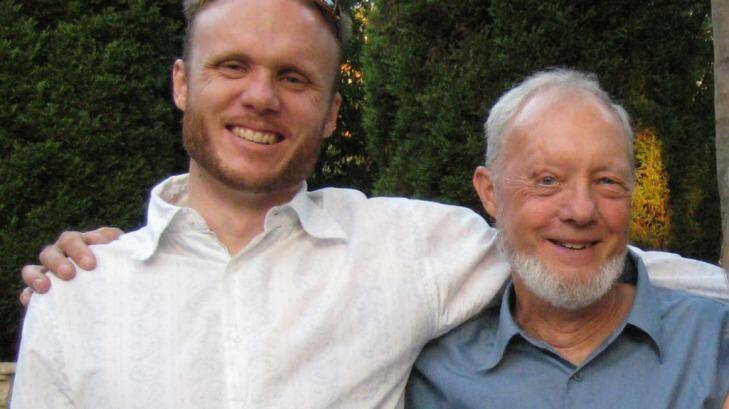 Adam Salter, with his father, Adrian, was shot in 2009. Photo: Supplied