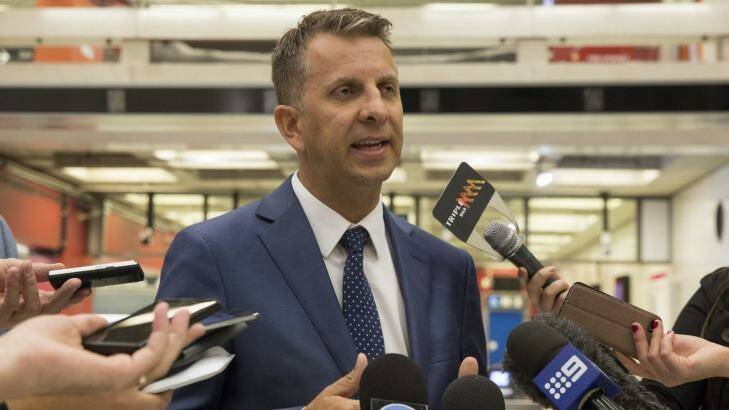 NSW Minister for Transport and Infrastructure, Andrew Constance, announces changes to the Opal fare system on Wednesday. Photo: Jessica Hromas