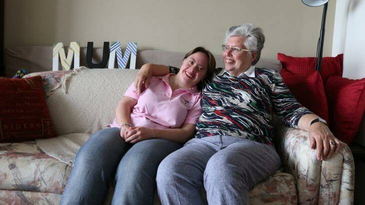 Concerned: Evelyn Scott and her daughter Kylie, who has Down syndrome. Photo: Peter Rae