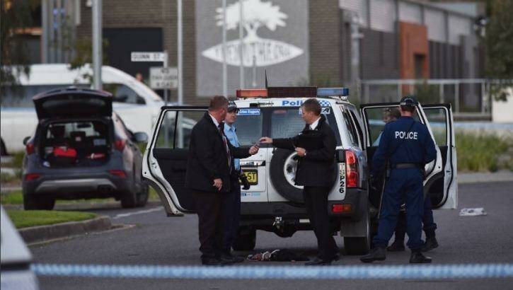 Police at the scene of a stabbing in Tamworth on August 17.  Photo: Gareth Gardner